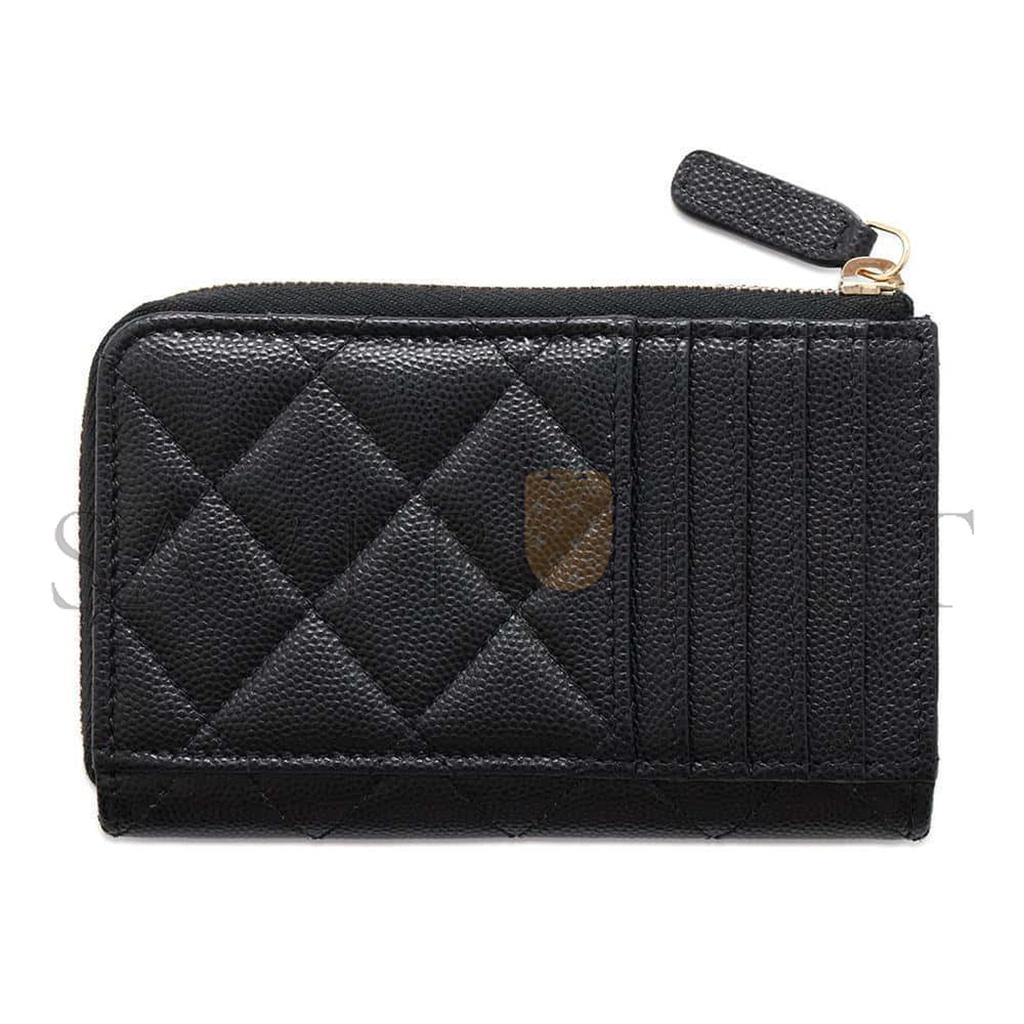 CHANEL MASTER MATELASSE LARGE LOGO L-SHAPED ZIPPER CARD CASE BLACK AP3982 (13*8*3cm)